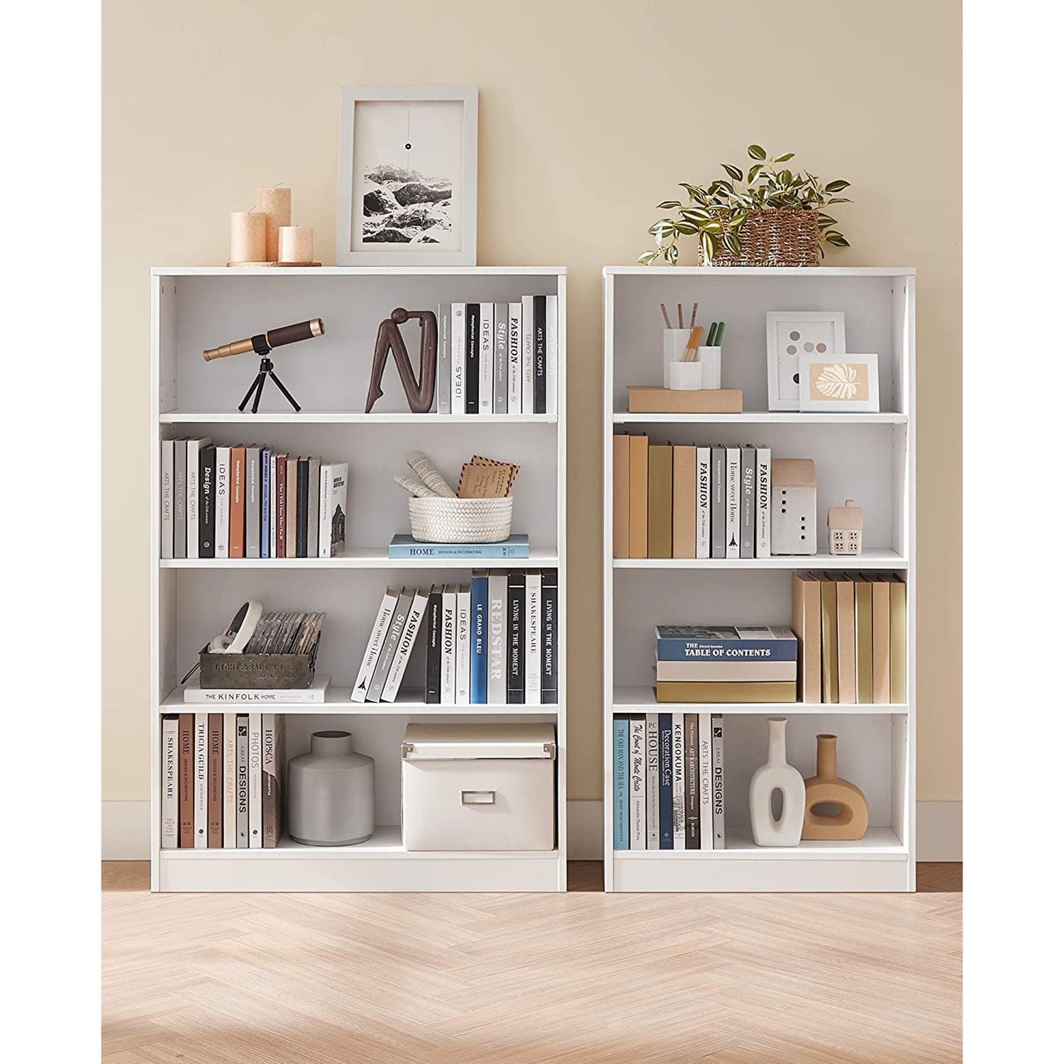 Bookcase - 4 levels - Adjustable shelves