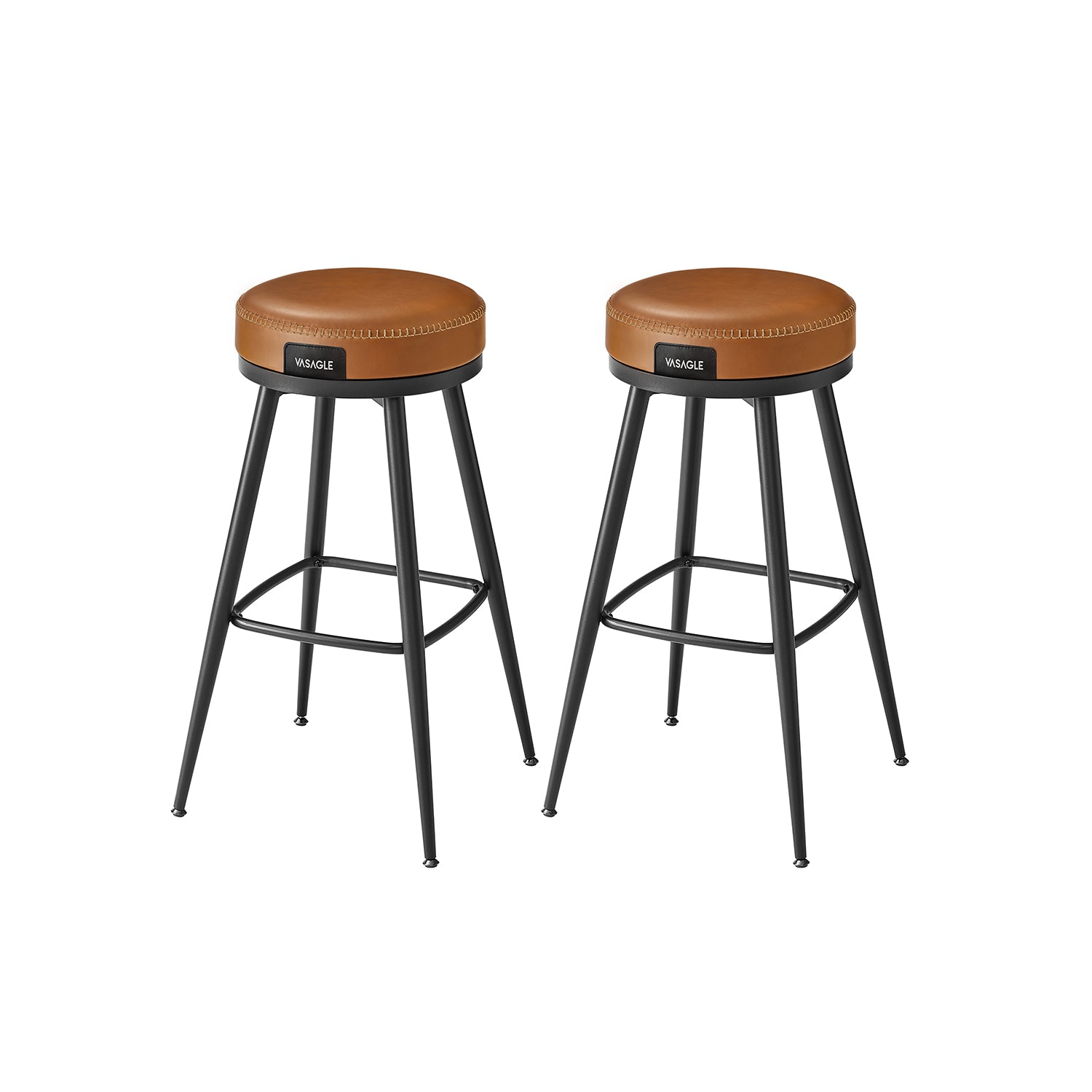 Bar stool set of 2 76 cm high caramel brown