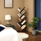 Bookcase - 8 levels - Standing plank - Book rack - Brown