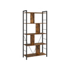 Bookcase - Office cabinet - Open compartments - With 5 levels - Metal frame - Brown Black