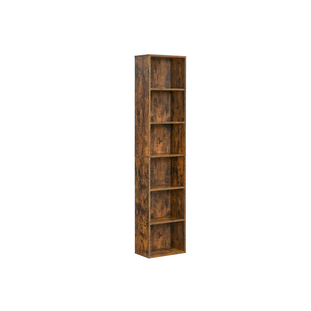 Bookcase, with 6 levels 24 x 40 x 178.5 cm vintage brown
