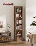 Bookcase, with 6 levels 24 x 40 x 178.5 cm vintage brown