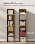 Bookcase, with 6 levels 24 x 40 x 178.5 cm vintage brown