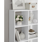 Bookcase - Living room cabinet - Storage cupboard - With 10 compartments - White