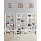Bookcase - Living room cabinet - Storage cupboard - With 10 compartments - White