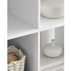 Bookcase - Living room cabinet - Storage cupboard - With 10 compartments - White