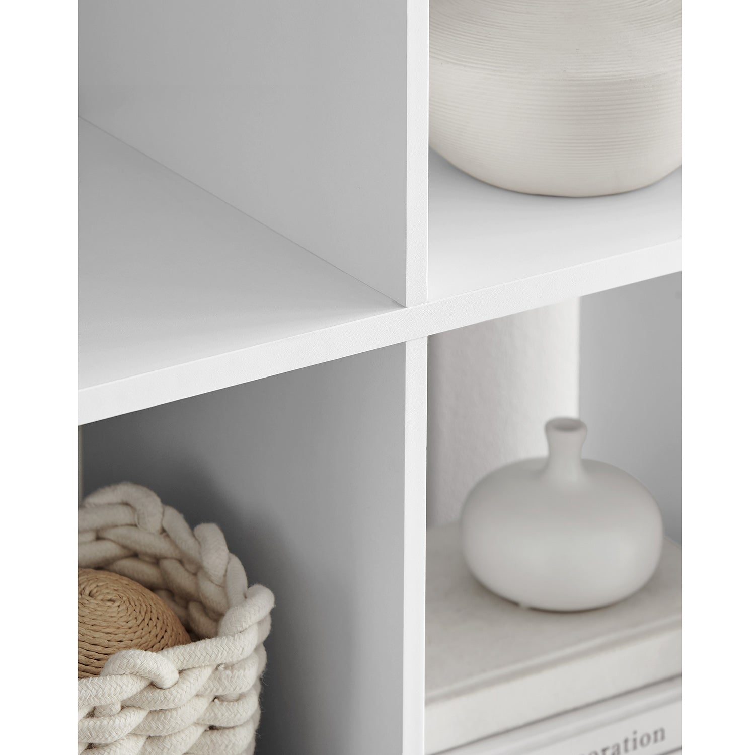 Bookcase - Living room cabinet - Storage cupboard - With 10 compartments - White