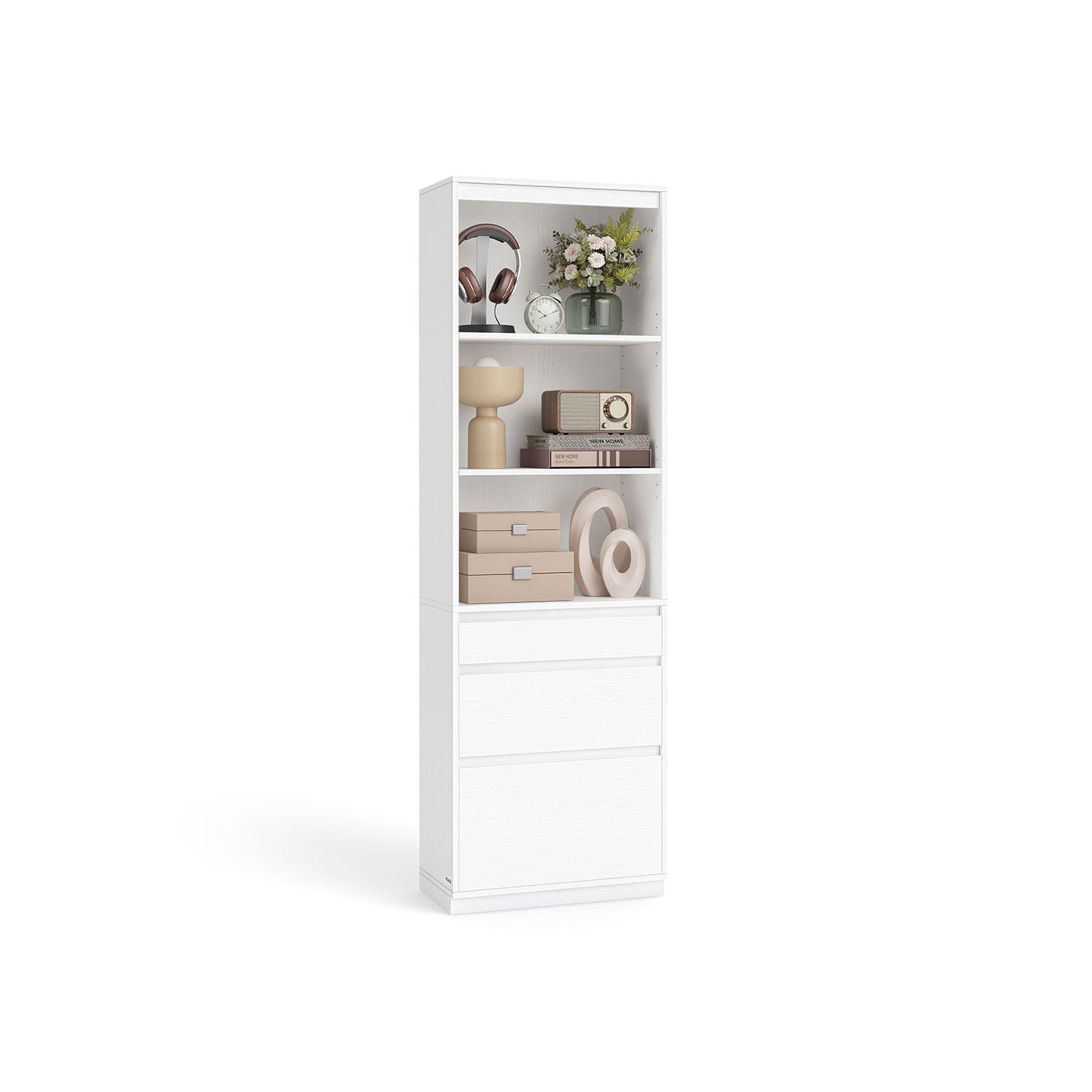 Bookcase with 3 drawers of different dimensions Snow White