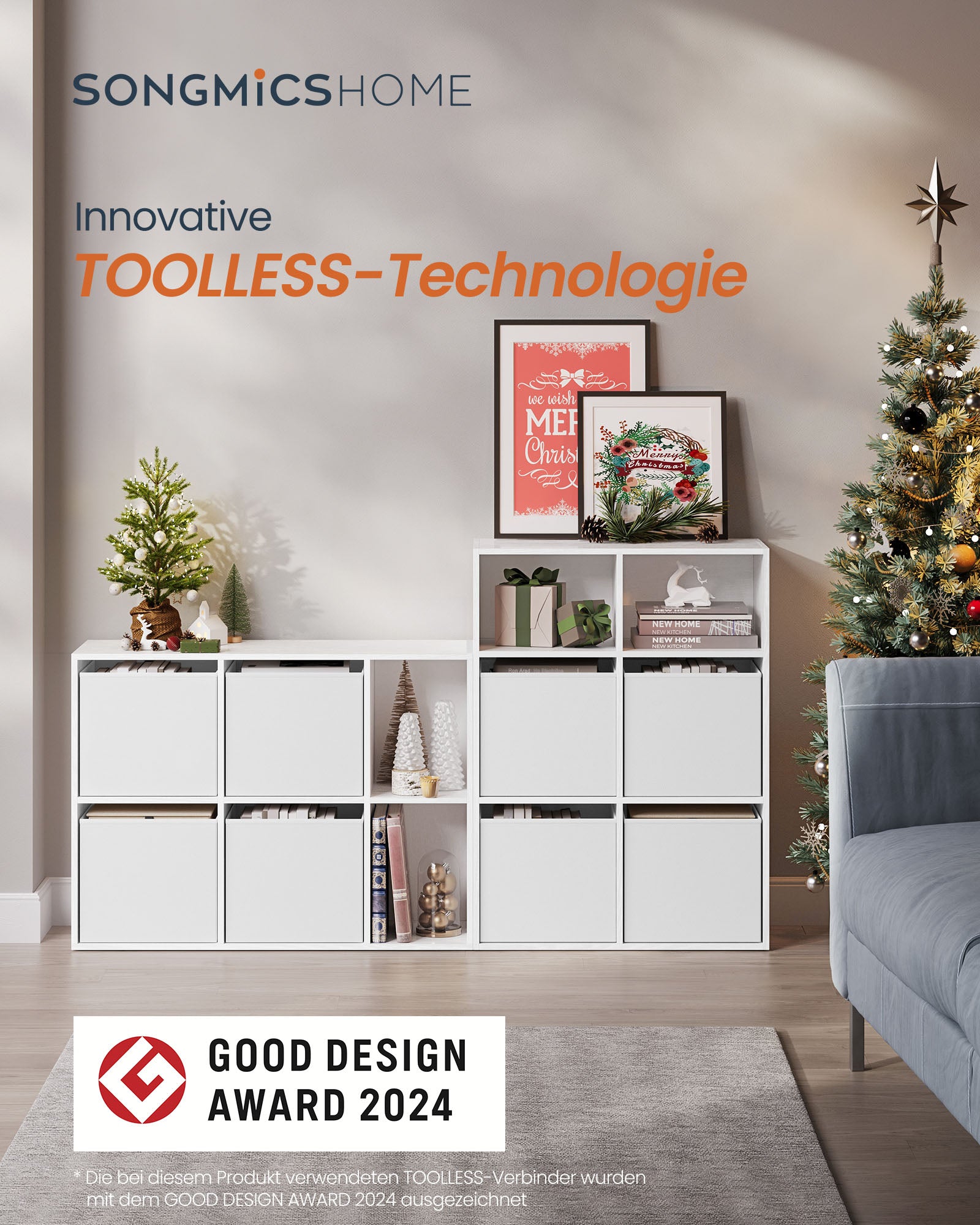 Bookcase with 6 compartments 27 x 83 x 61.6 cm Snow White