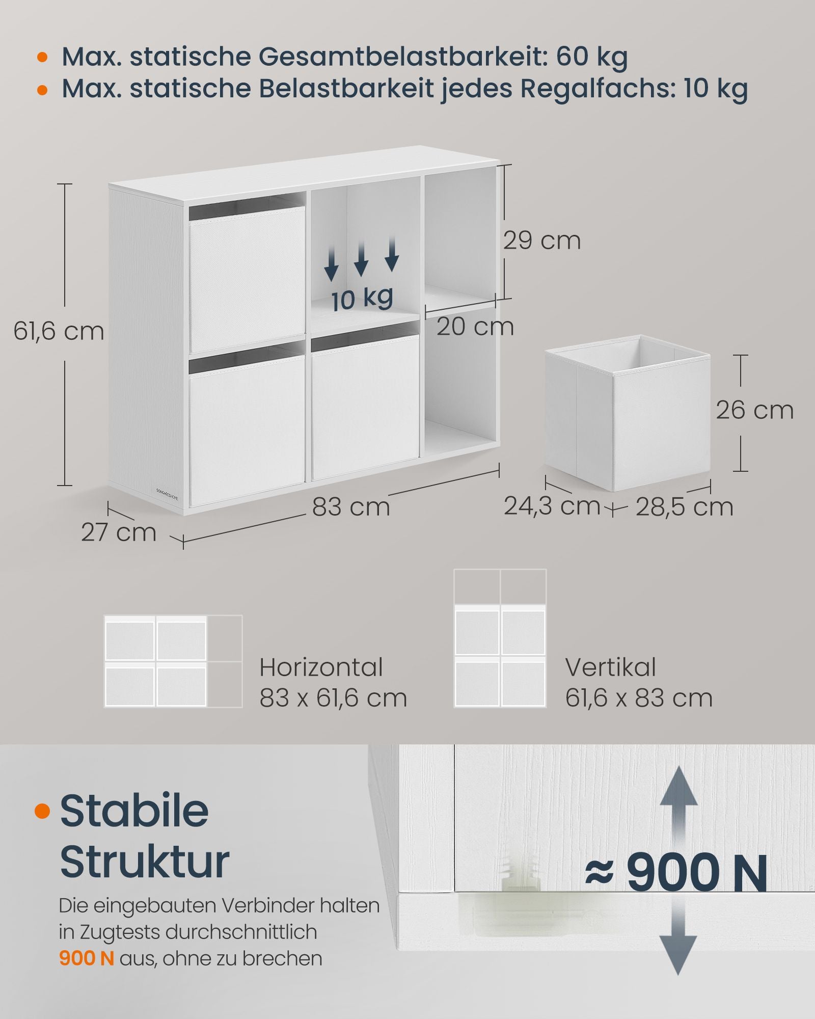 Bookcase with 6 compartments 27 x 83 x 61.6 cm Snow White