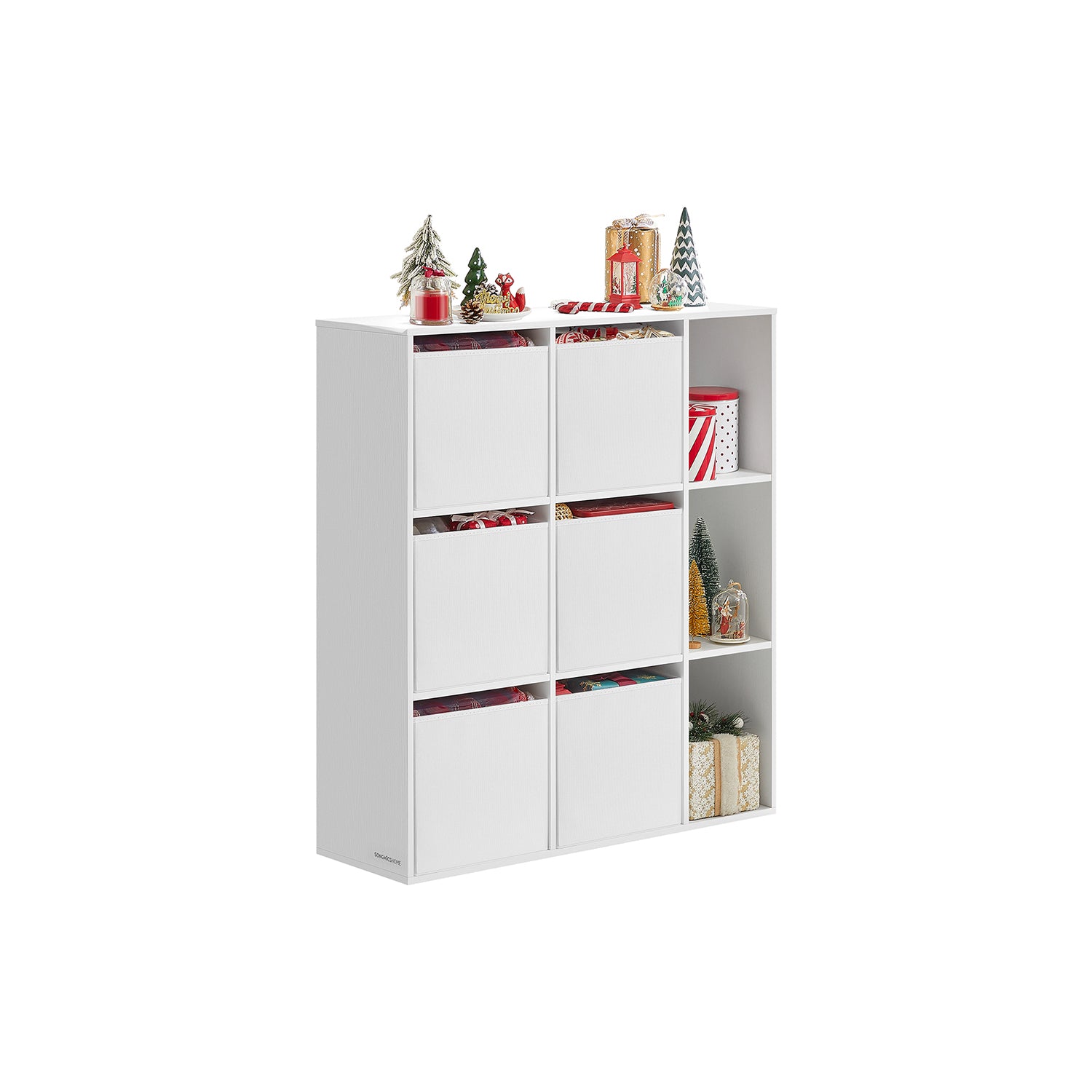 Bookcase with 6 fabric drawers - Toolless - Storage furniture
