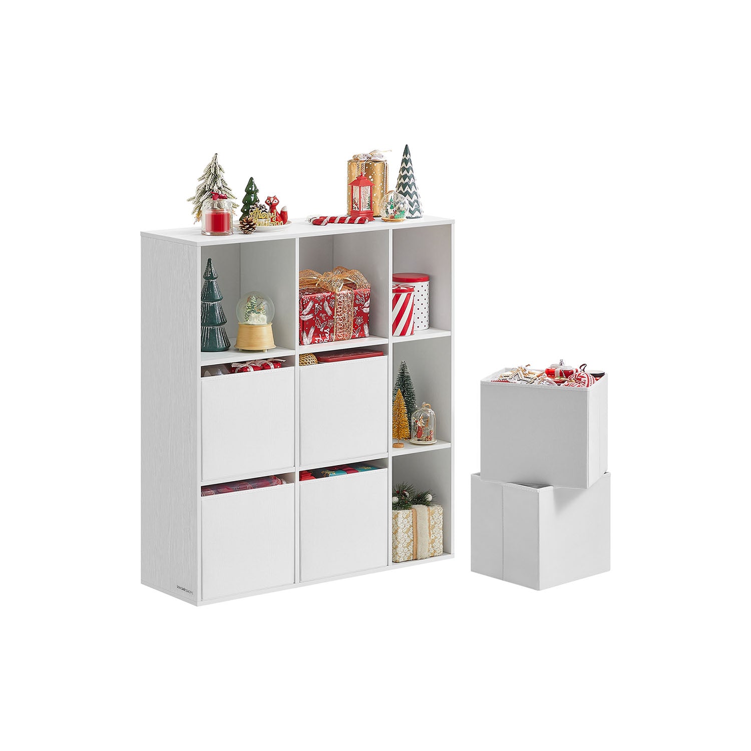 Bookcase with 6 fabric drawers - Toolless - Storage furniture