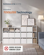 Bookcase with 6 fabric drawers - Toolless - Storage furniture