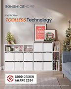 Bookcase with 6 fabric drawers - Toolless - Storage furniture