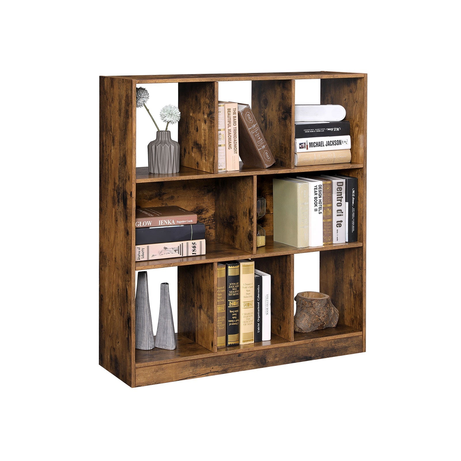 Bookcase - Kubus board - Storage cupboard with open compartments - Vintage Brown