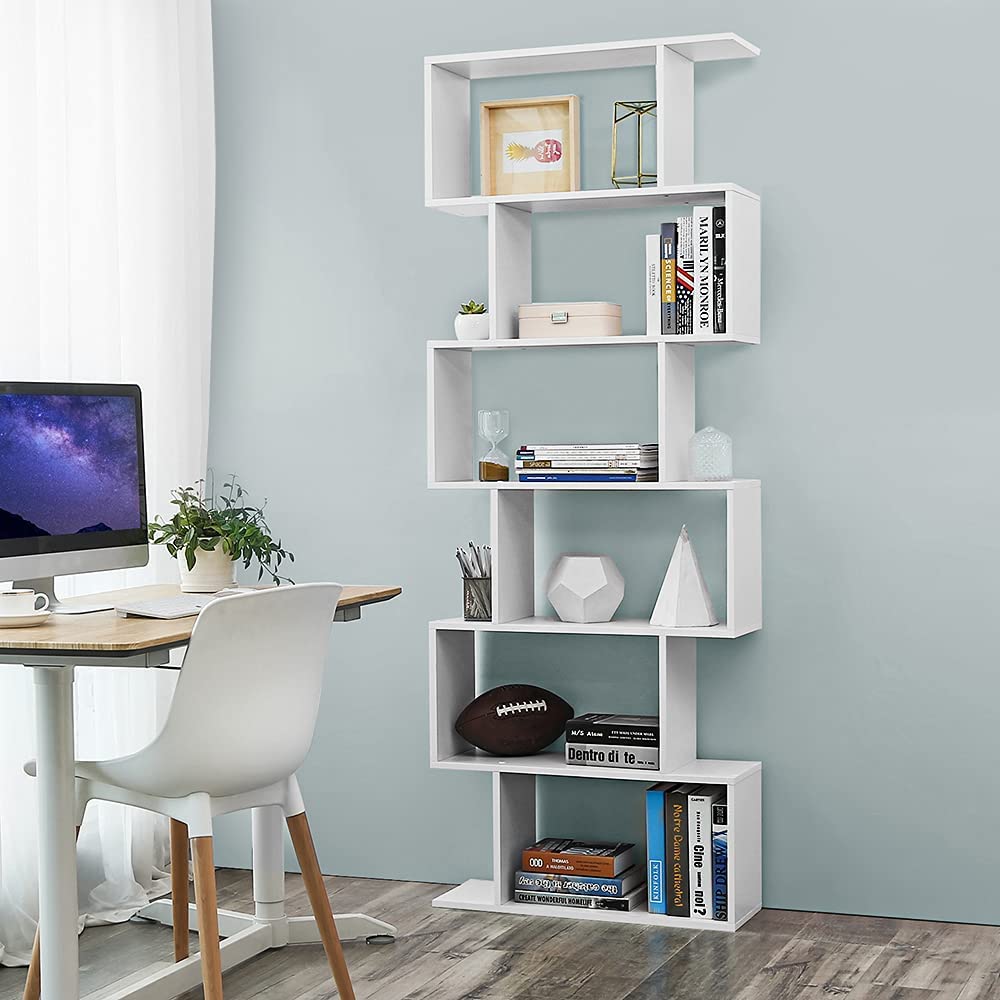 Bookcase - 6 levels - Decorative - White