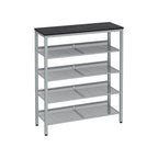 Shoe rack with 5 levels and surface for bags - Industrial - Brown / Black