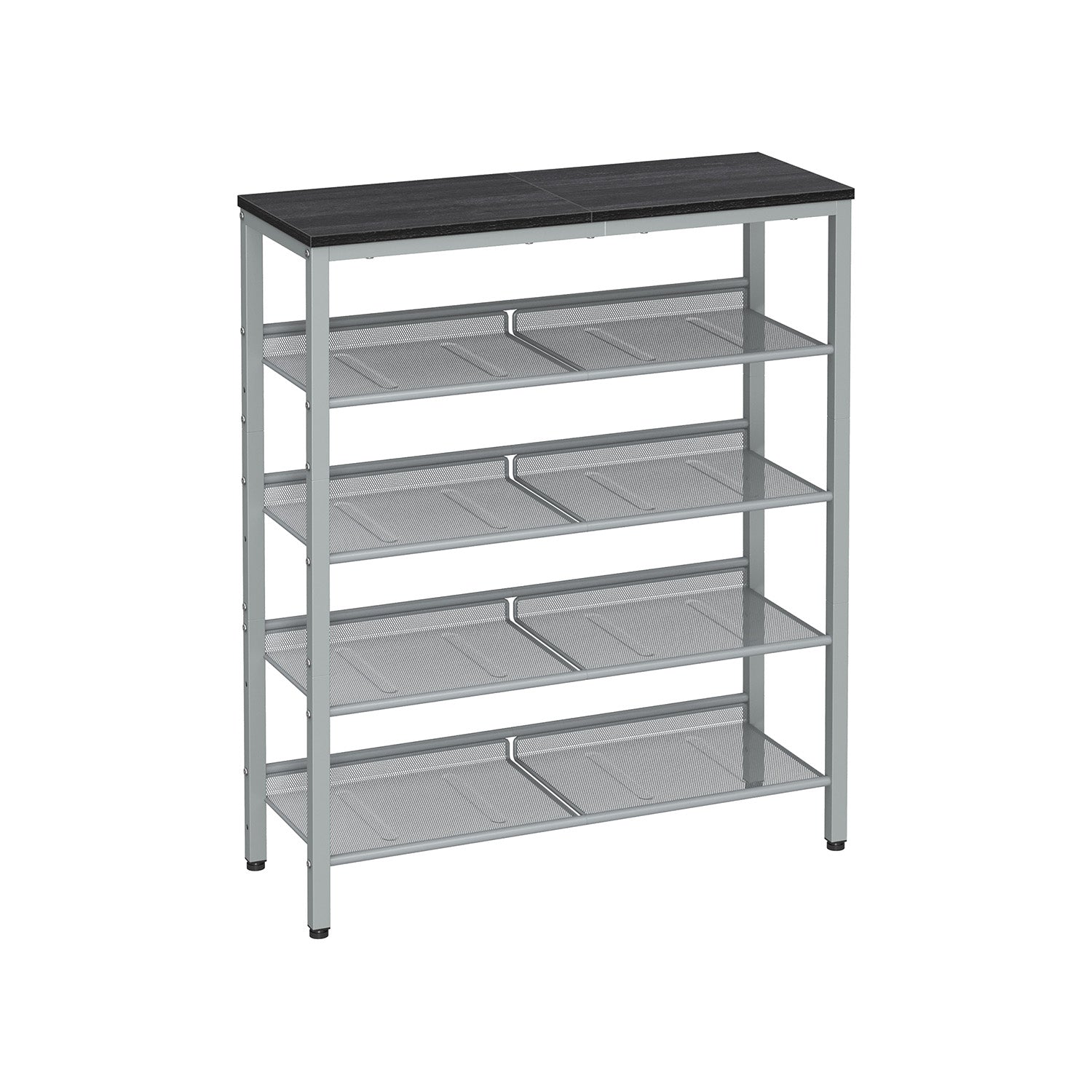Shoe rack with 5 levels and surface for bags - Industrial - Brown / Black