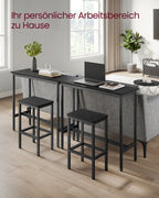 Bartafelset - with bar stools - vintage brown and ink black