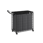 Laundry basket on wheels Natural Beige-Crème White