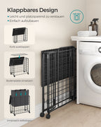 Laundry basket-130 l-removable-with wheels-ink-black-Leigrijs