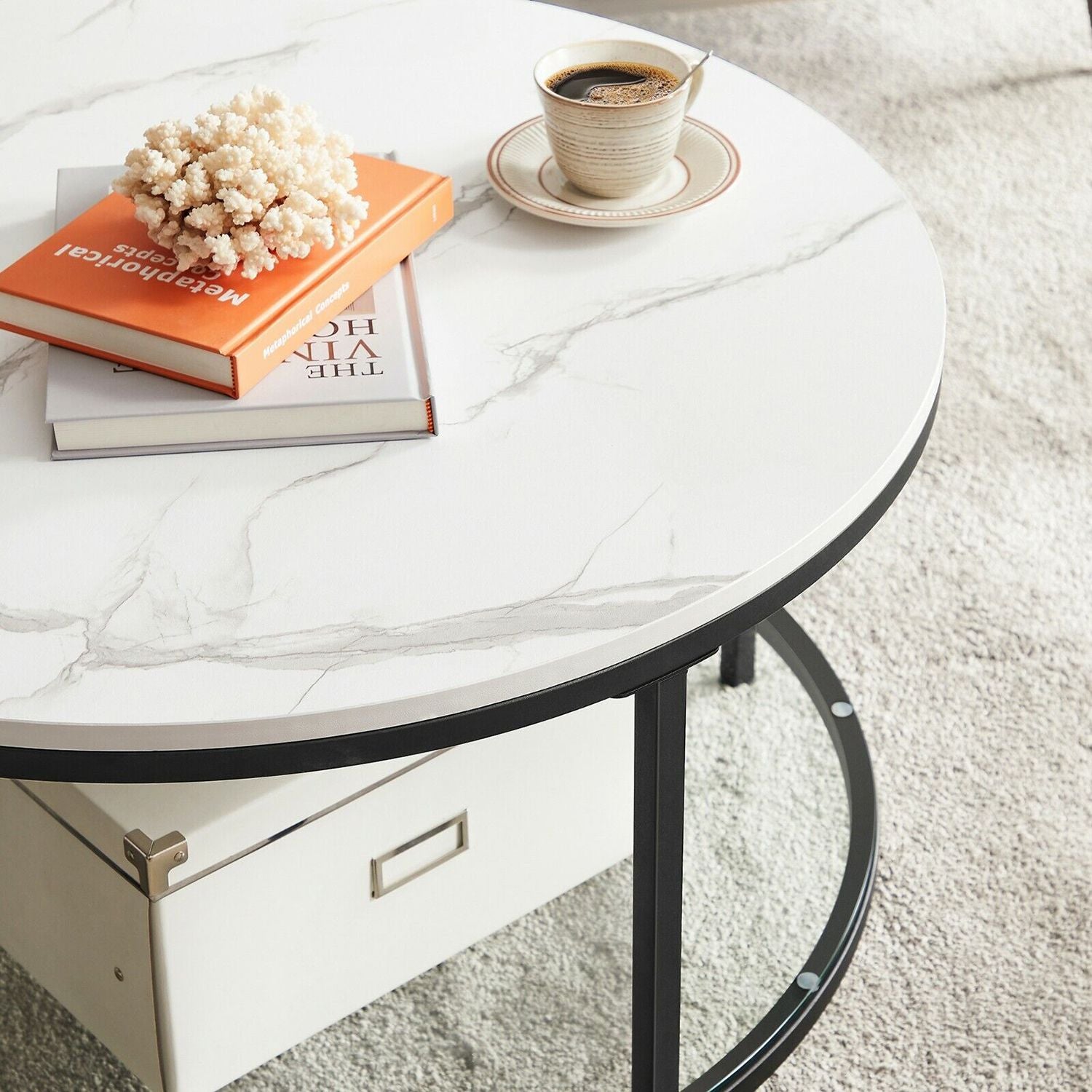 Coffee table with 2 shelves for the living room