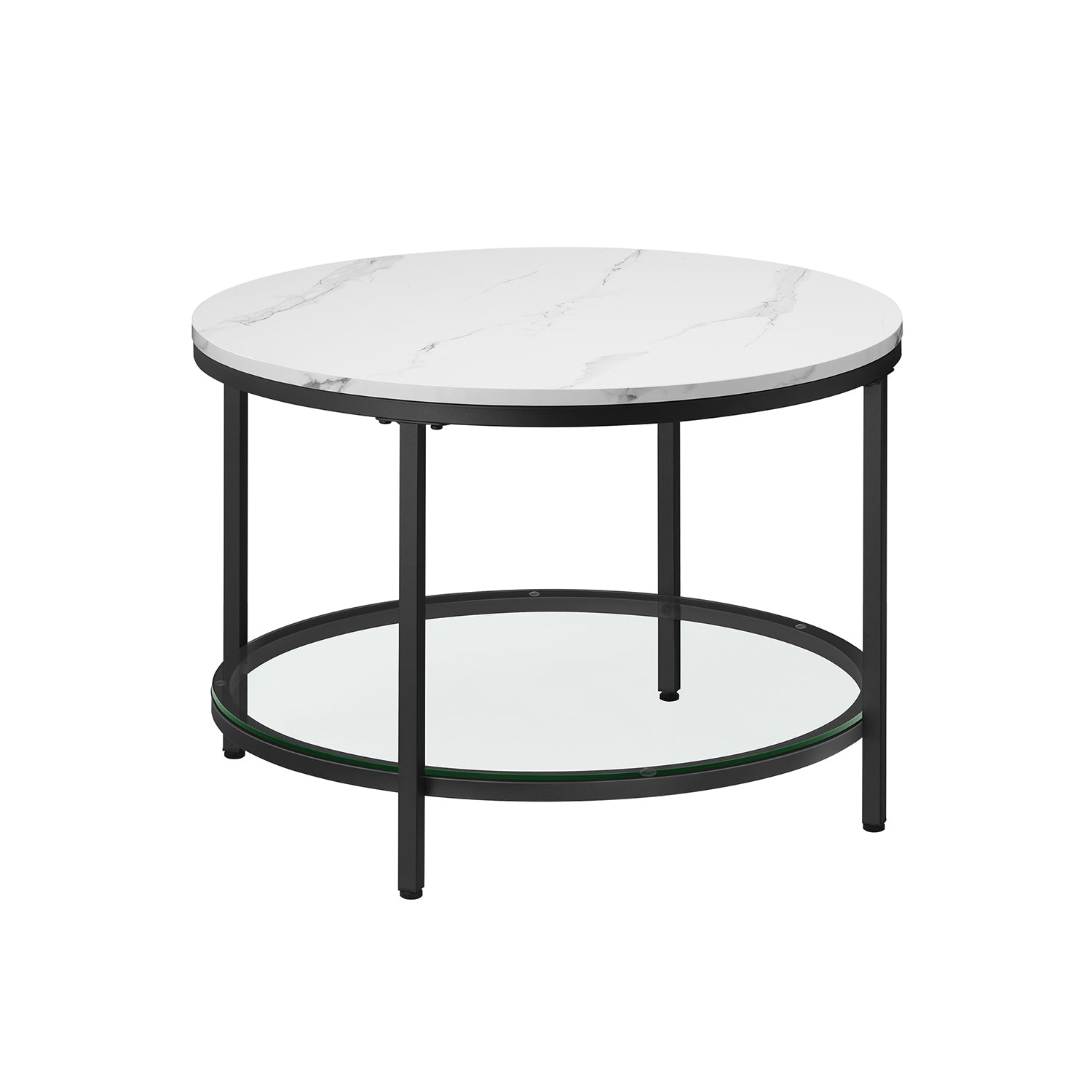 Coffee table-2 levels-Glass sheet-Marble black-ink black