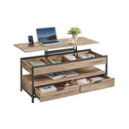 Coffee table with drawers 50 x 120 cm Camel brown-ink black