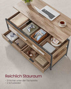 Coffee table with drawers 50 x 120 cm Camel brown-ink black