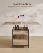 Coffee table with drawers 50 x 120 cm Camel brown-ink black