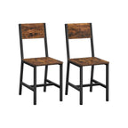 Dining room chairs - Set of 2 - Kitchen chairs - Metal frame - Gray