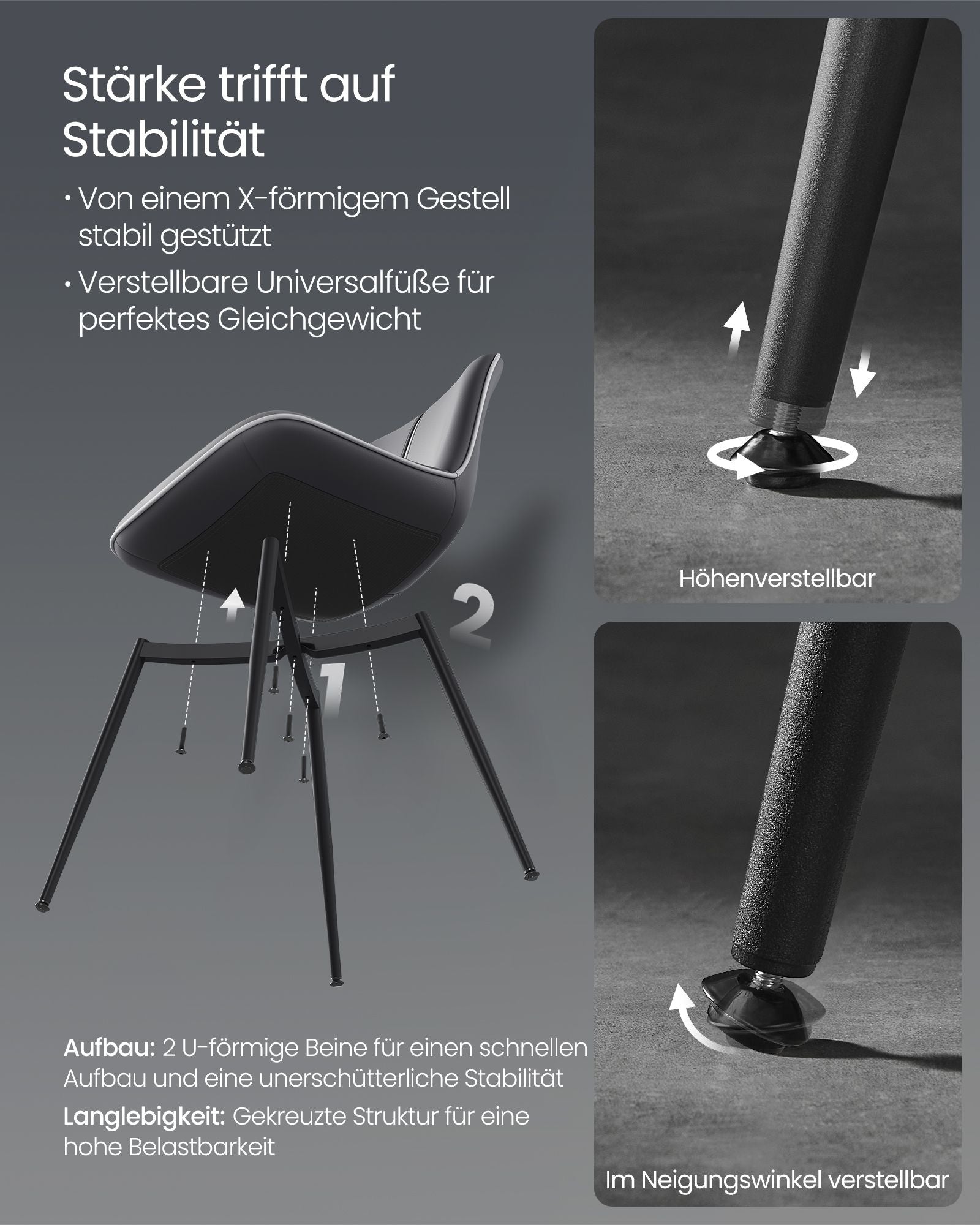 Dining room chair - with ink -black backrest
