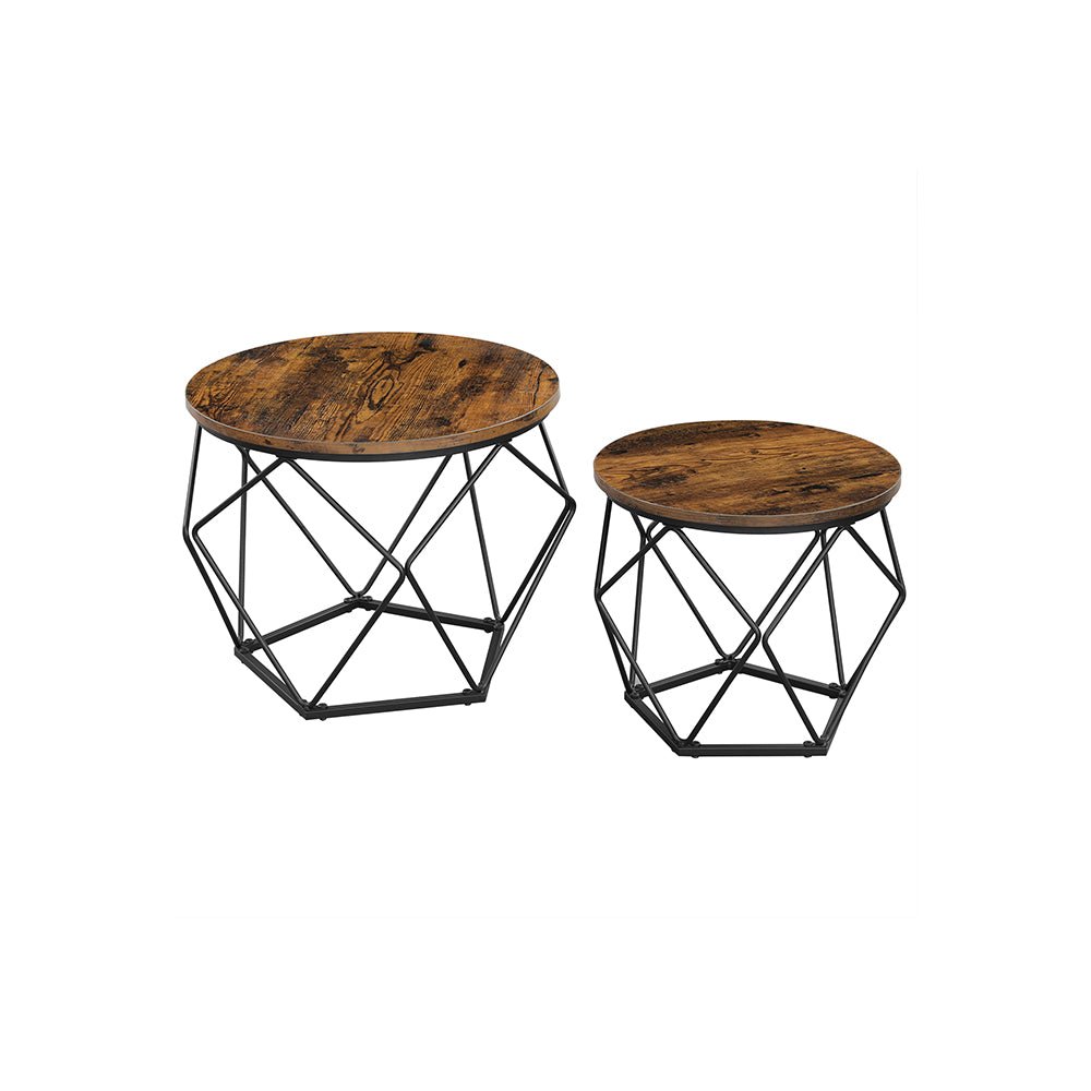 Coffee tables - Set of 2 - Industrial - Vintage Brown/Black