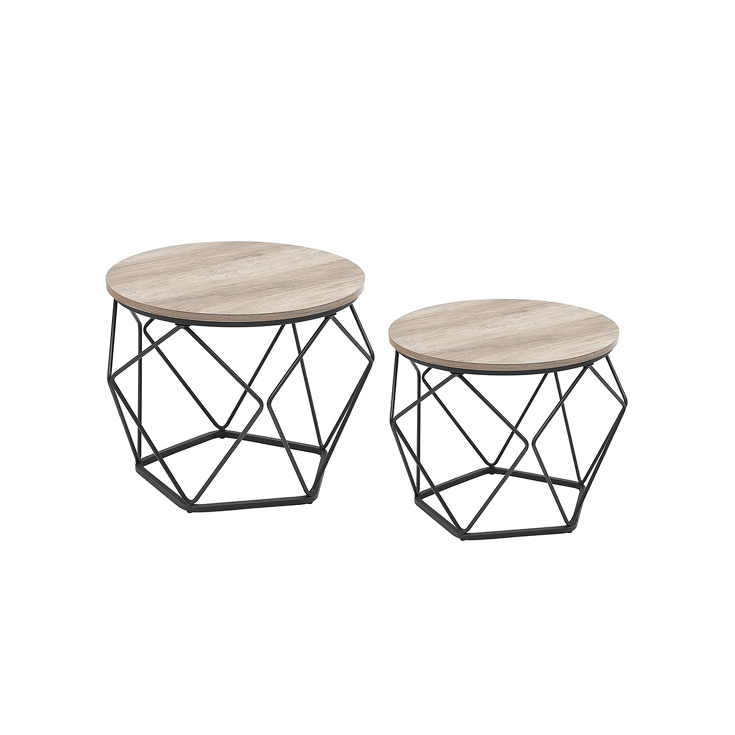 Coffee tables - Set of 2 - Industrial - Vintage Brown/Black