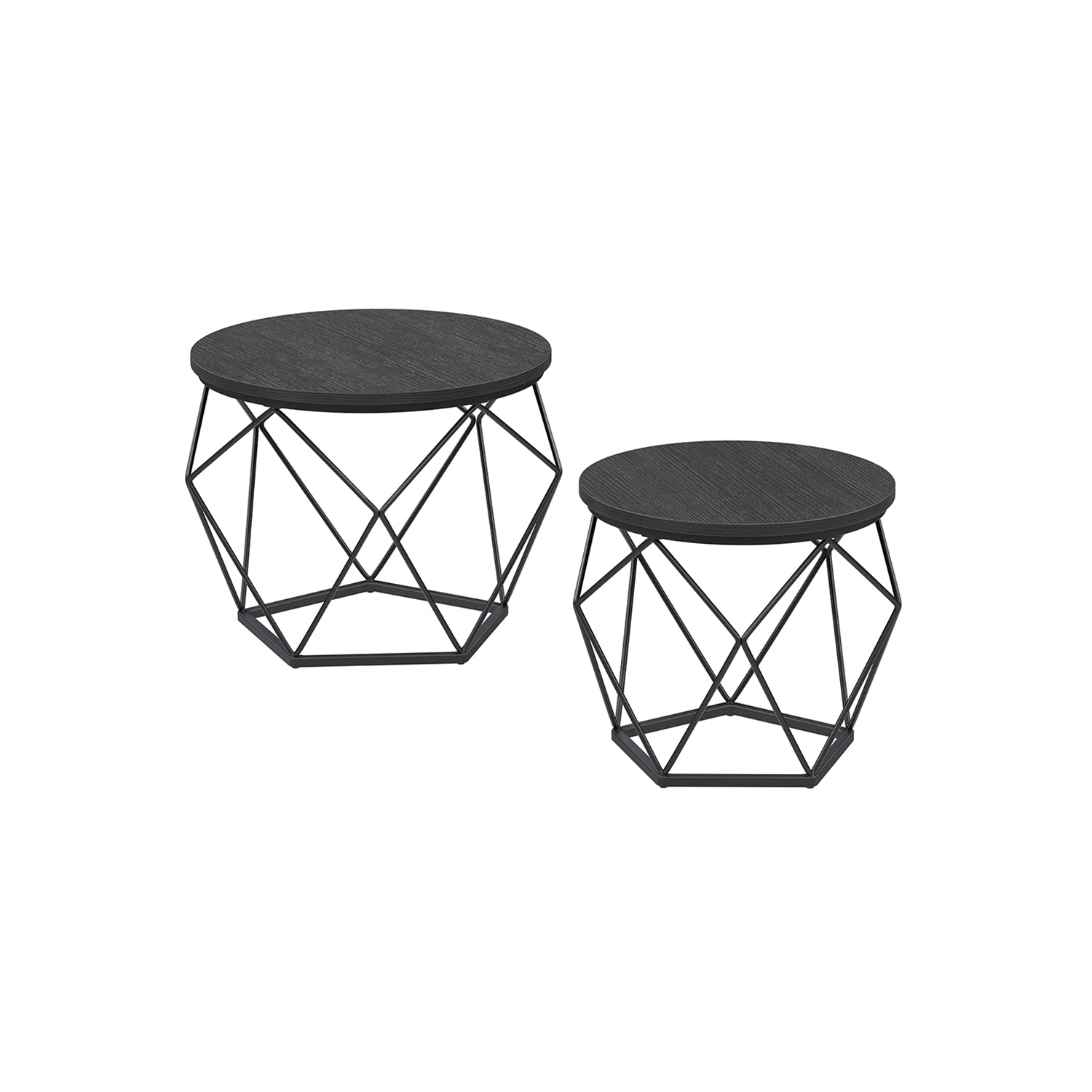 Coffee tables - Set of 2 - Industrial - Vintage Brown/Black