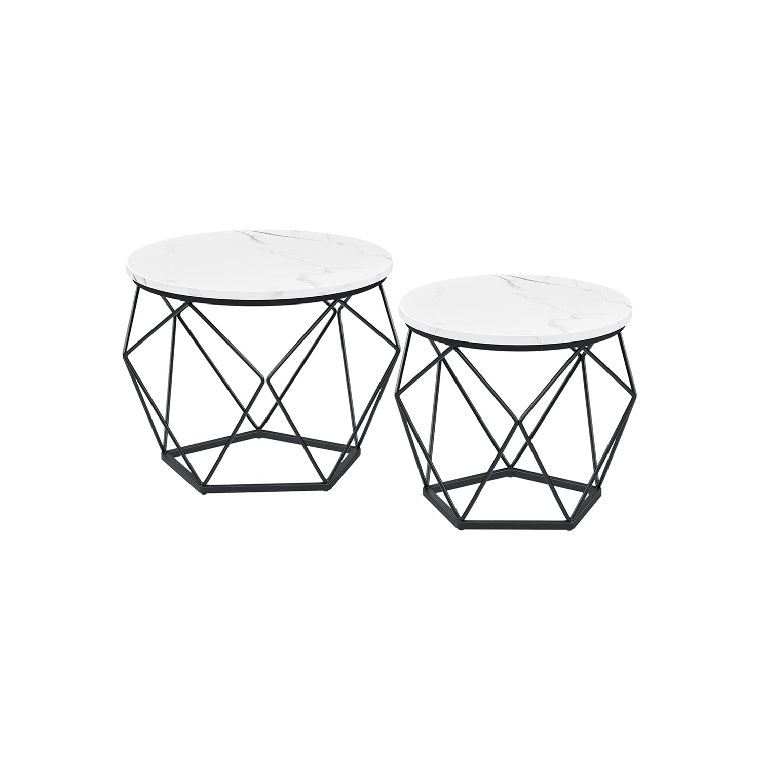 Coffee tables - Set of 2 - Industrial - Vintage Brown/Black