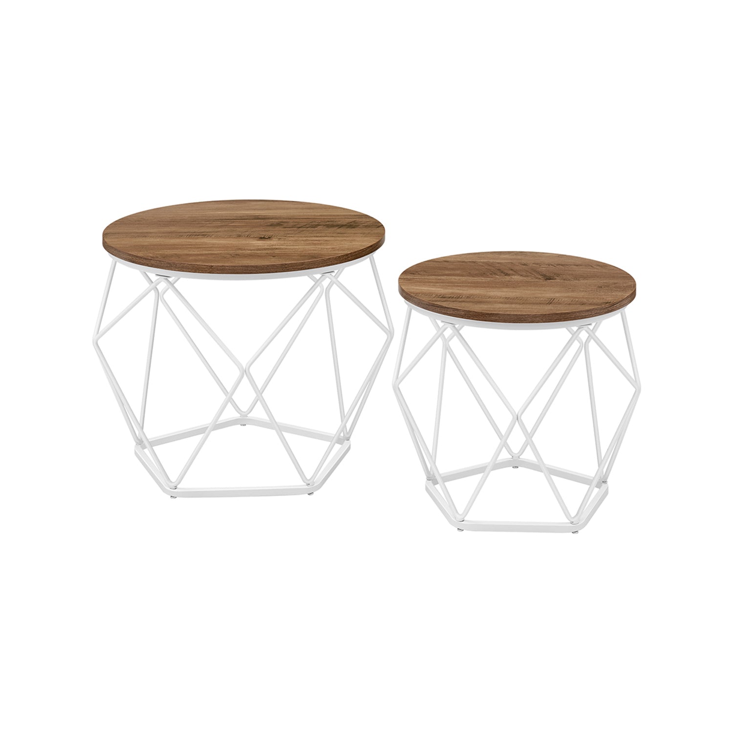 Coffee tables - Set of 2 - Industrial - Vintage Brown/Black
