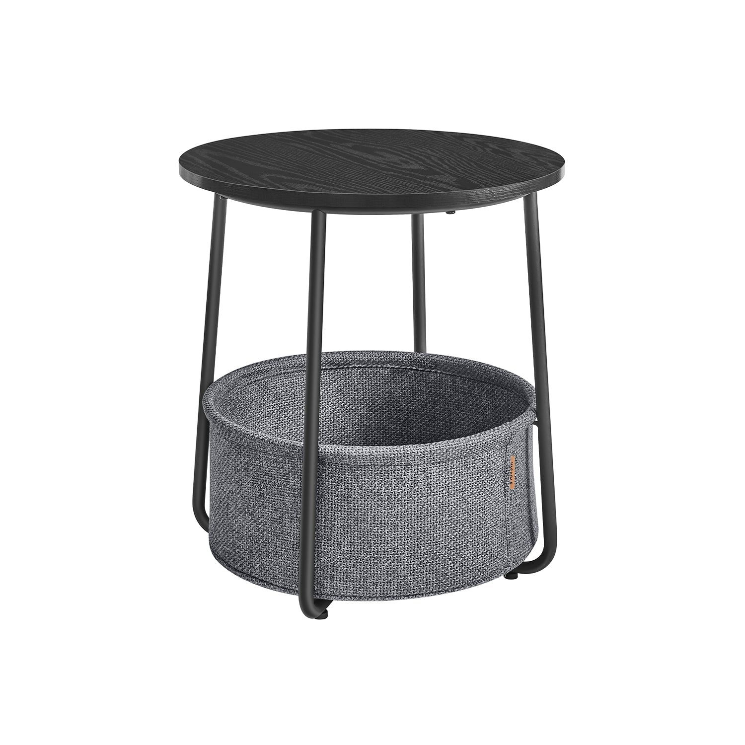 Round side table - With fabric basket - Metal frame - Blue
