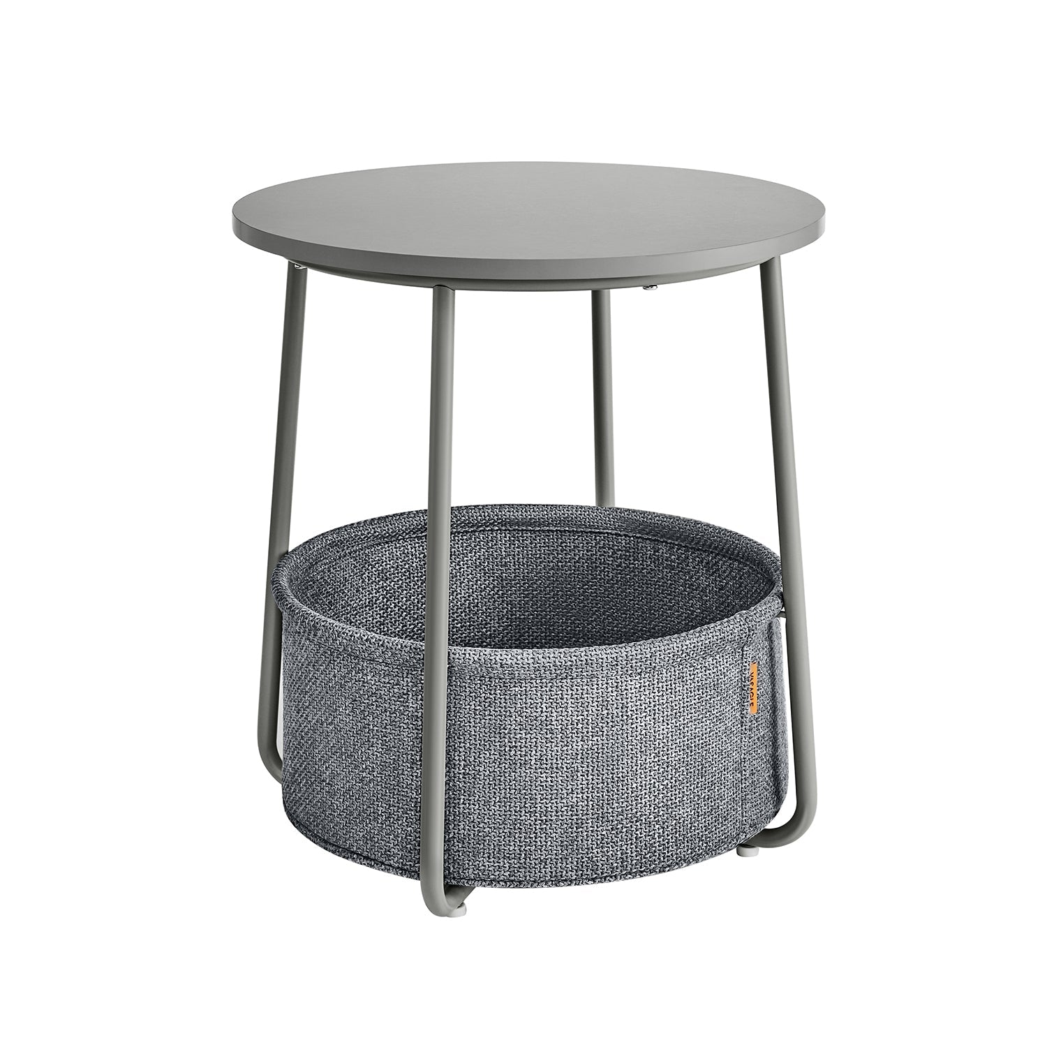 Round side table - With fabric basket - Metal frame - Blue