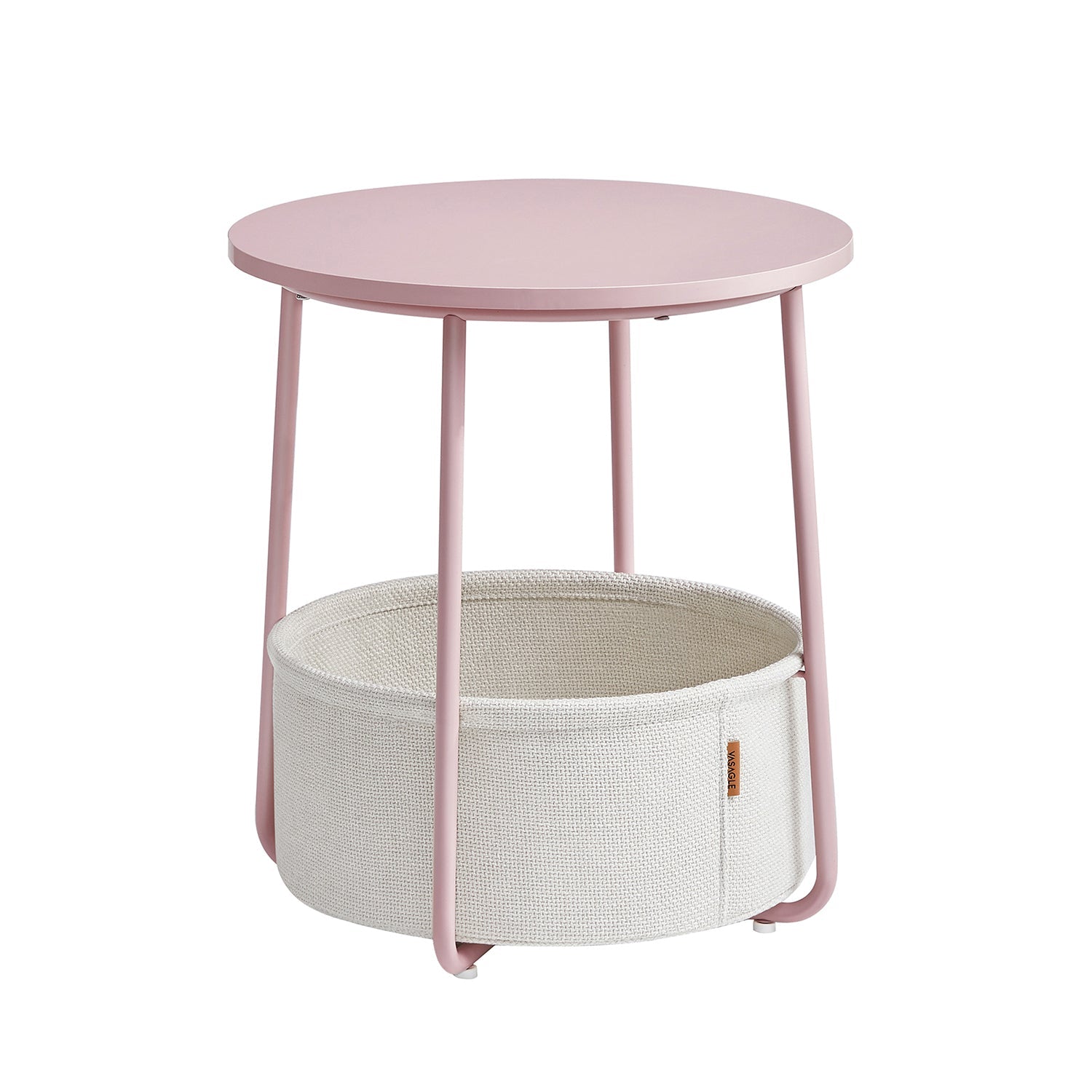 Round side table - With fabric basket - Metal frame - Blue