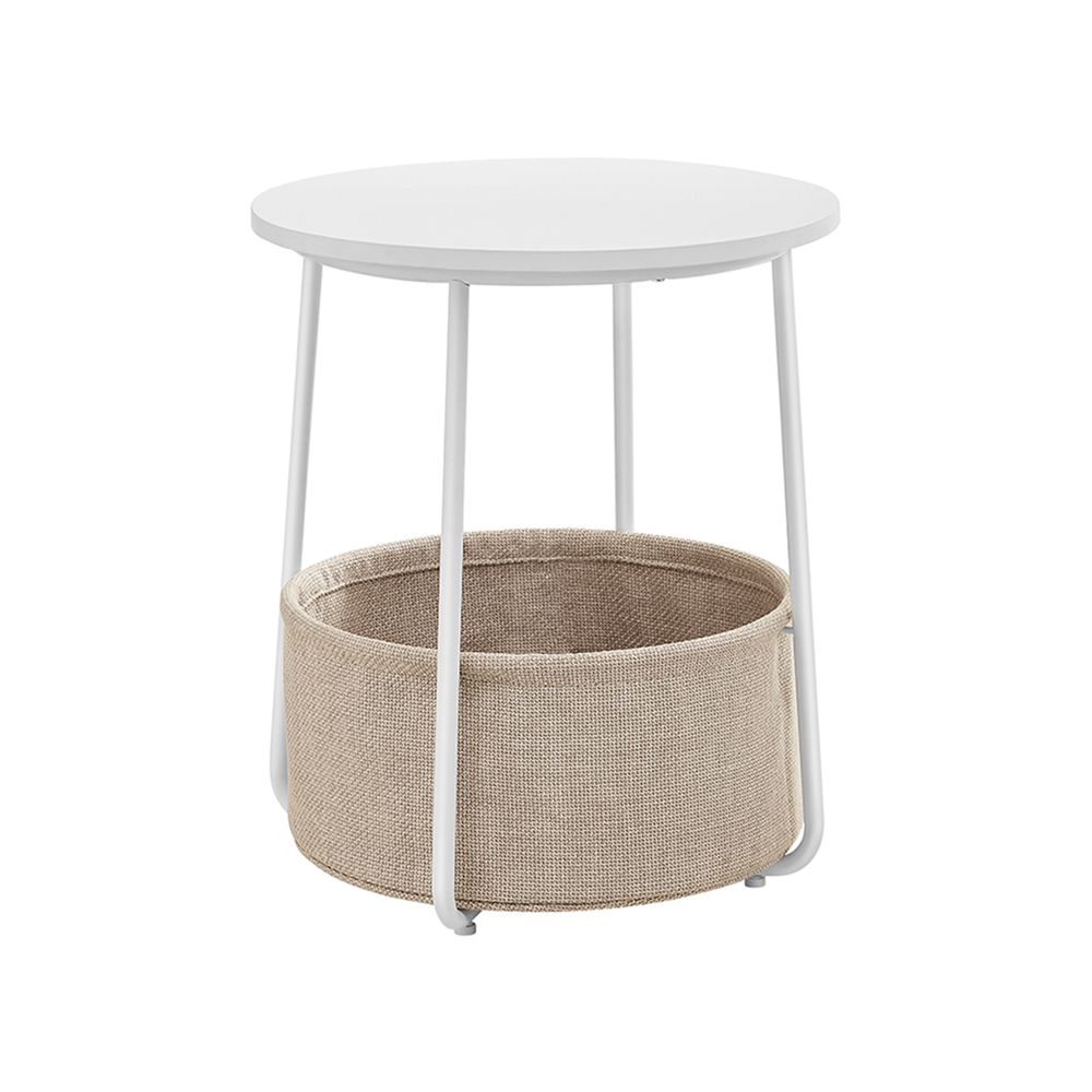 Round side table - With fabric basket - Metal frame - Blue