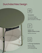Side table - with charging station & socket - Bosgroen & Crèmwit