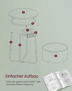 Side table - bedside table - with charging station and socket - with basket - green