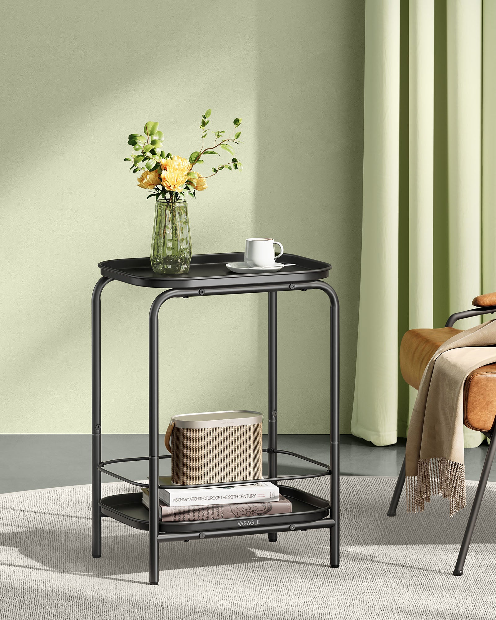 Side table - 2 levels - Modern - ink black