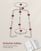 Side table with 2 levels and Leigrijze Glass Sheet