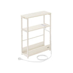 Side table - with 3 shelves - narrow - ebony black & ink -black