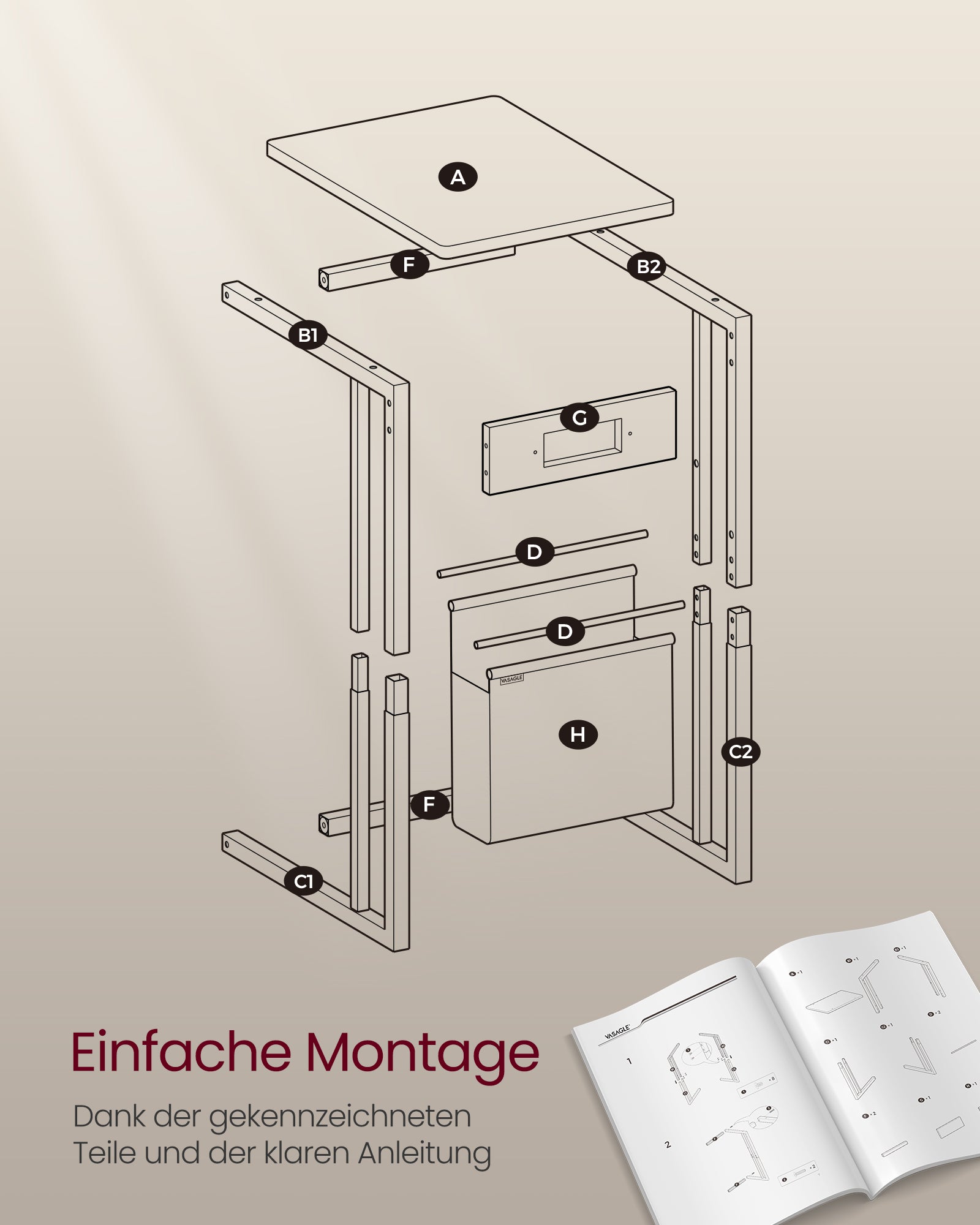 C-shaped side table-with 2 sockets-asbruin