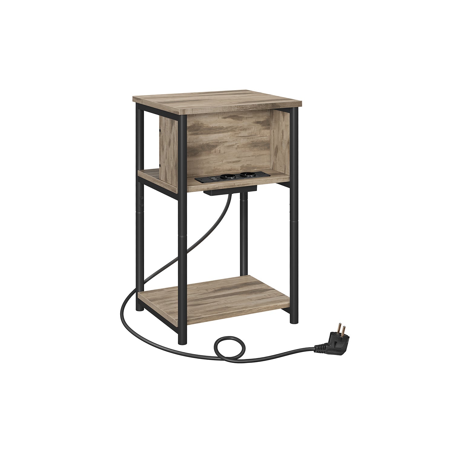 Bedside table with socket