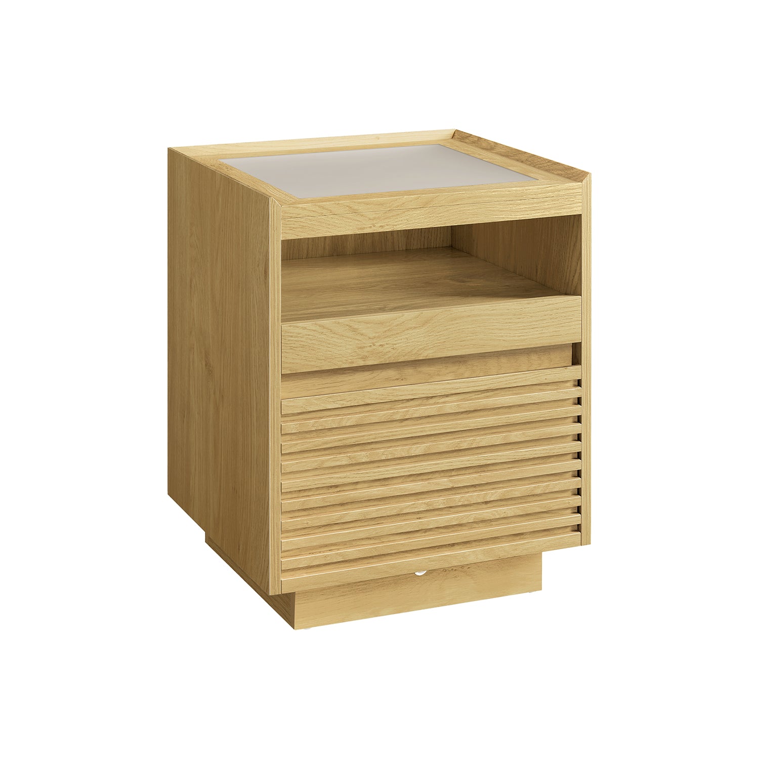 Bedside table-with LED lighting & extendable board