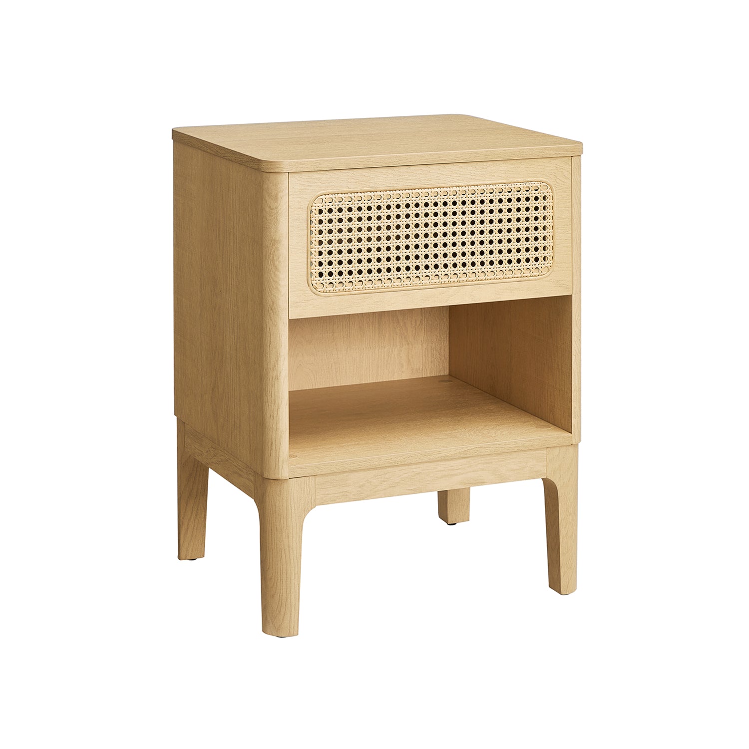 Bedside table - modern - with drawer and open compartment